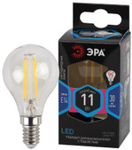 Светодиодная лампа F-LED P45-11w-840-E14 ЭРА (филамент, шар, 11Вт, нейтр, E14), 1шт