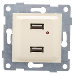 Розетка USB 2-м СП Ugra механизм беж. GUSI С11USB2-003, 1шт