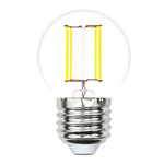 Led-g45-6w/3000k/e27/cl/slf лампа светодиодная. форма “шар”, прозрачная. теплый белый свет (3000K), 1шт