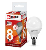 Лампа светодиодная LED-ШАР-VC 8Вт шар 6500К холод. бел. E14 760лм 230В IN HOME 4690612024882, 1шт