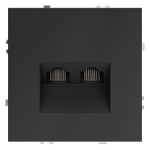 Розетка компьютерная встраиваемая VOLTUM S70 двойная RJ45+RJ45 кат.6, (графит), 1шт