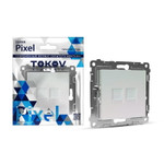 Розетка компьютерная 2-м СП Pixel RJ45 кат.5E механизм перламутр. TOKOV ELECTRIC TKE-PX-RC2-C04, 1шт