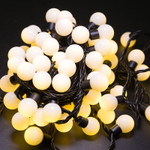 Гирлянда Мультишарики Ø23 мм, 10 м, 80 LED ТЕПЛЫЙ БЕЛЫЙ, черный ПВХ, IP65, постоянное свечение, 230В соединяется NEON-NIGHT (нужен шнур питания 303-500), 1шт