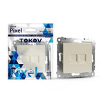 Розетка компьютерная 2-м СП Pixel RJ45 кат.5E механизм беж. TOKOV ELECTRIC TKE-PX-RC2-C02, 1шт