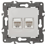 14-3108-01 ЭРА Розетка 2хRJ45, IP20, белый, 1шт