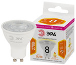 Лампочка светодиодная ЭРА STD LED Lense MR16-8W-827-GU10 GU10 8Вт линзованная софит теплый белый свет, 1шт