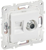 Розетка двойная TV+RJ45 кат.5E SKANDY SK-A14W арктич. бел. IEK SK-AK20-1-K01, 1шт