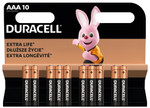 Батарейки Duracell 1027788 ААА алкалиновые 1,5v 10 шт. LR03-10BL BASIC, 10шт