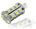 Автолампа T10-18B (10-30V, 18 LED 5050) (теплый белый 3500K), 1шт