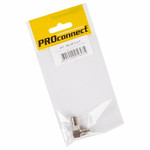 Переходник антенный, (гнездо F - штекер TV), угловой (1шт) (пакет) PROconnect, 1шт