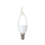 LED-CW37-6W/3000K/E14/FR/SLS Лампа светодиодная. Форма «свеча на ветру», матовая. Теплый белый свет (3000K), 11