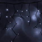 Гирлянда светодиодная Бахрома (Айсикл), 5,6x0,9м, 240 LED БЕЛЫЙ, черный КАУЧУК 3,3мм, IP67, эффект мерцания, 230В NEON-NIGHT (нужен шнур питания 315-000), 1шт