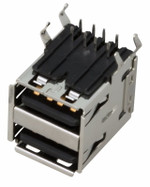 Разъем гнездо на плату 2хUSB-A (металл) REXANT, 100шт