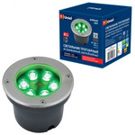 Ulu-b11a-6w/green ip67 grey светильник светодиодный уличный. архитектурный встраиваемый. зеленый свет. корпус серый. tm uniel., 1шт