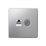 Розетка компьютерная + телевизионная 2-м ArtGallery RJ45 + TV кат.5E алюм. SE GAL000389, 1шт