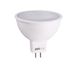 Лампа светодиодная PLED-ECO 5Вт JCDR MR16 рефлектор матовая 3000К тепл. бел. GU5.3 400лм 230В 50Гц JazzWay 1037077A, 1шт