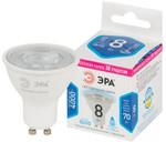 Лампочка светодиодная ЭРА STD LED Lense MR16-8W-840-GU10 GU10 8Вт линзованная софит нейтральный белый свет, 1шт