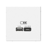 Розетка USB ArtGallery тип A+C 45Вт QC PD высокоскор. ЗУ механизм бел. SE GAL000129, 1шт