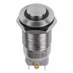 Кнопка антивандальная Ø12 12В(LED) Фикс (4с) OFF-ON синяя (A-12-C2) REXANT, 1шт