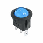 Выключатель клавишный круглый 12V 20А (3с) ON-OFF синий с подсветкой (RWB-214) REXANT, 10шт