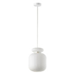5042/1C PENDANT ODL24 309 белый/белый/металл/стекло/эко.кожа Подвес E27 1*60W JUGI, 1шт