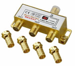 Делитель ТВх3 под F-разъем, 5-1000МГц, Gold (4 F-разъема в комплекте) REXANT, 10шт