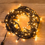 Гирлянда Твинкл Лайт 10 м, 100 LED ТЕПЛЫЙ БЕЛЫЙ, черный ПВХ, IP65, динамика, 230В соединяется NEON-NIGHT (нужен контроллер 217-204), 1шт