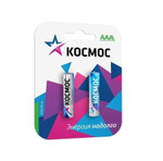 Элемент питания алкалиновый AAA/LR03 BP-2 (блист.2шт) КОСМОС KOCLR032BL, 1упак. 2шт