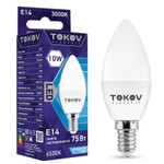 Лампа светодиодная 10Вт С37 6500К Е14 176-264В TOKOV ELECTRIC TKE-C37-E14-10-6.5K, 1шт