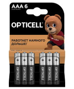Элемент питания алкалиновый AAA/LR03 (блист. 6шт) Basic Opticell 5051007, 1УП.6 шт