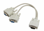 Переходник штекер VGA - 2 гнезда VGA, провод REXANT, 1шт