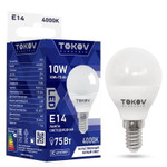 Лампа светодиодная 10Вт G45 4000К Е14 176-264В TOKOV ELECTRIC TKE-G45-E14-10-4K, 1шт
