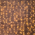 Гирлянда светодиодная Дождь 1.5x1.5 м, прозрачный ПВХ, 144 LED с контроллером, теплое белое свечение NEON-NIGHT, 1шт