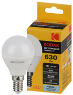 Лампочка светодиодная Kodak LED KODAK P45-7W-840-E14 E14 / Е14 7Вт шар нейтральный белый свет, 1шт