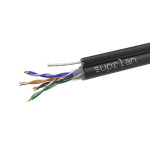 Кабель витая пара U/UTP кат.5E 4х2х24AWG solid Cu PE Out. T-FG8 Premium трос 305м (м) SUPRLAN 01-0308-1, 1м