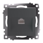 Розетка компьютерная 1-местная RJ-45 (механизм), серия Катрин, графит, GLS00-7107-06, 1шт