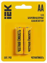 Элемент питания алкалиновый AA/LR6 Alkaline (блист.2шт) IEK ABT-LR06-OP-L02, 1УП.2 шт
