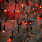 Гирлянда светодиодная Бахрома (Айсикл), 2,4х0,6м, 88 LED КРАСНЫЙ, черный ПВХ, IP65, постоянное свечение, 230В NEON-NIGHT (шнур питания в комплекте), 1шт