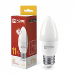 Лампа светодиодная LED-СВЕЧА-VC 11Вт свеча 3000К тепл. бел. E27 1050лм 230В IN HOME 4690612020488, 1шт
