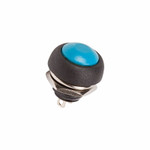 Выключатель-кнопка 250V 1А (2с) OFF-(ON) Б/Фикс синяя Micro (PBS-33В) REXANT, 10шт