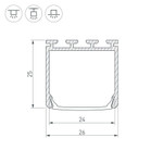Профиль PLS-LOCK-H25-2000 ANOD Black, 2м