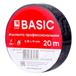 Изолента класс А 0.18х19мм (рул.20м) черн. EKF plc-iz-a-b, 1шт