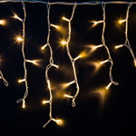 Гирлянда светодиодная Бахрома (Айсикл), 4,0х0,6м, 128 LED ТЕПЛЫЙ БЕЛЫЙ, белый КАУЧУК 3,3мм, IP67, постоянное свечение, 230В NEON-NIGHT (нужен шнур питания 315-001), 1шт