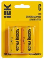 Элемент питания щелочной Alkaline LR14/C (блист.2шт) IEK ABT-LR14-OP-L02, 1УП.2 шт