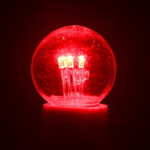 Лампа шар Е27 6 LED Ø45мм - красная, прозрачная колба, эффект лампы накаливания, 1шт