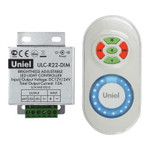Контроллер ULC-R22-DIM White для управления яркостью одноцветных светодиодных источников света с пультом с ДУ. Цвет пульта белый, 1шт