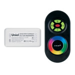 Контроллер ULC-G10-RGB BLACK для управления многоцветными светодиодными источниками света 12/24B с пультом ДУ 2,4ГГц. Цвет пульта черный., 1шт