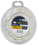 Трубка термоусадочная ТТУ нг-LS 4⁄2 бел. (уп.2м) IEK UDR12-004-002-002-K01-T, 1УП.2 м