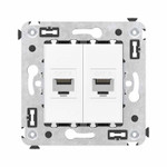 Розетка компьютерная 2-м СП Avanti “Белое облако” RJ45 кат.6 без шторок механизм DKC 4400694, 1шт