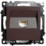Розетка компьютерная 1-местная RJ-45 (механизм), серия Катрин, GLS00-7107-04, шоколад, 1шт